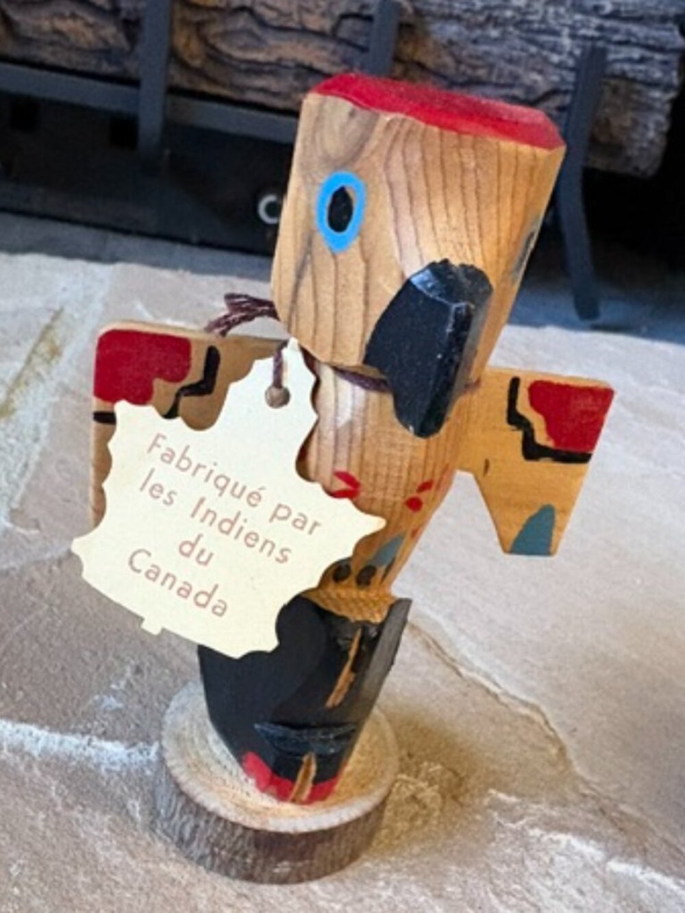 Vintage Ojibwe Canada Indian & Eskimo Craft Co Wood Totem Indigenous Folk Art